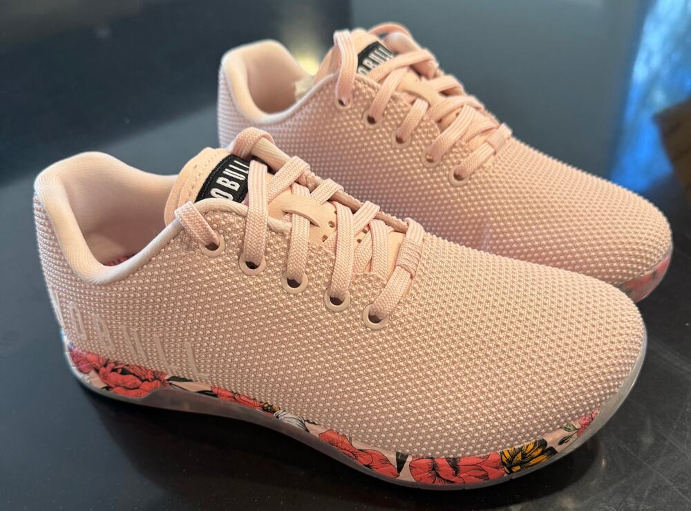 NWT NOBULL Womens Outwork Rose Butterfly Pink Floral Training Shoes